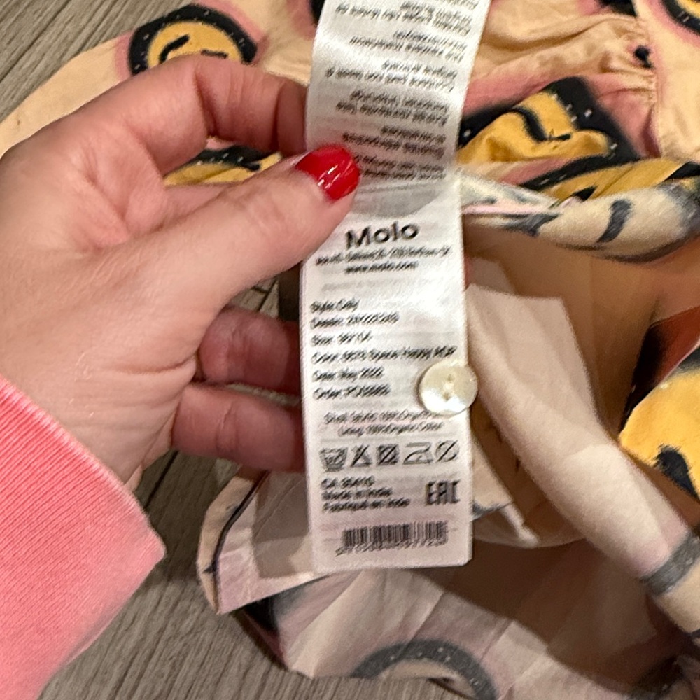 Molo Kids Caly Space Happy AOP Smiley Face Dress 4T - Picture 7 of 8